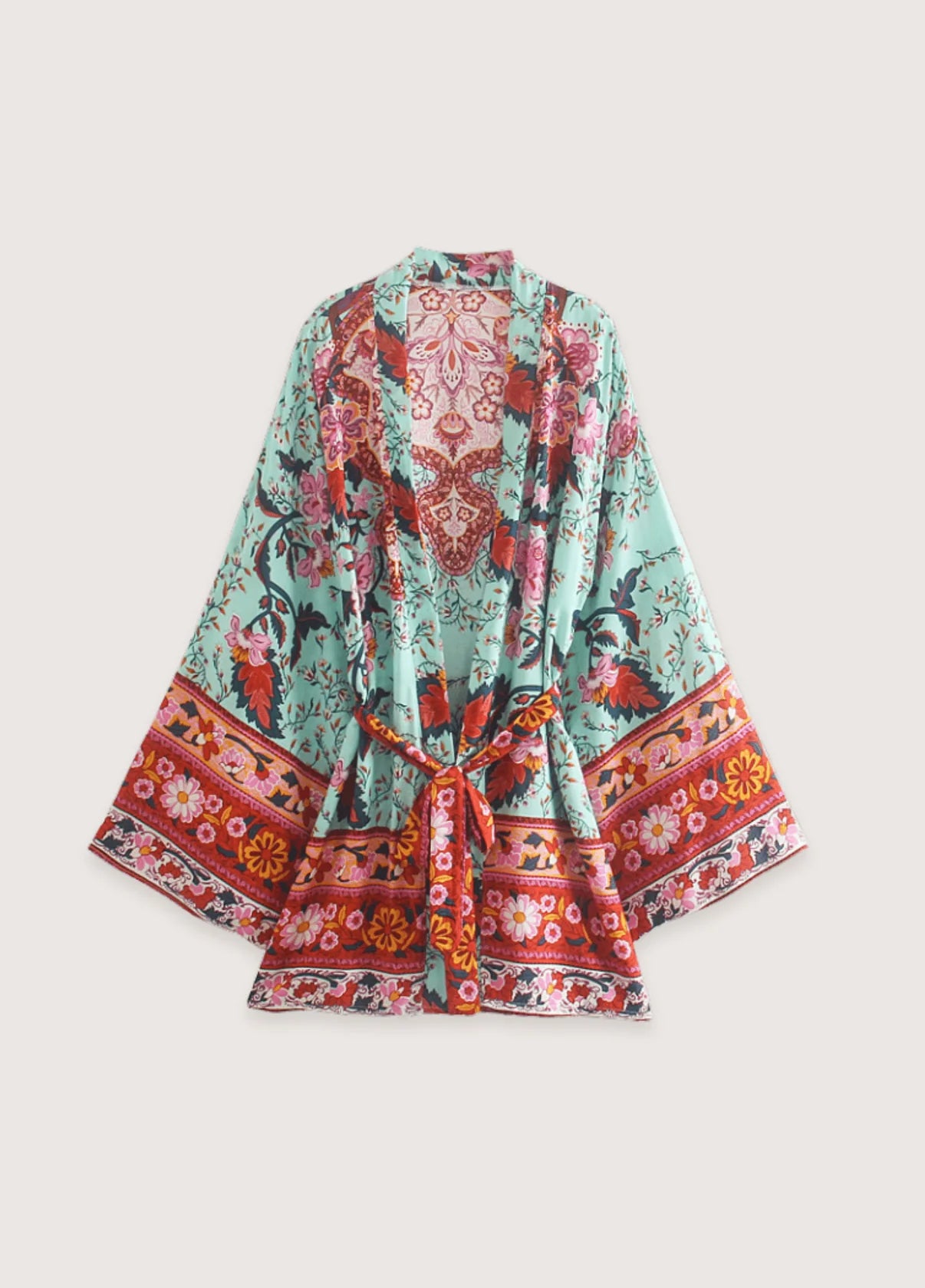 Short Kimono | Blue & Pink Floral