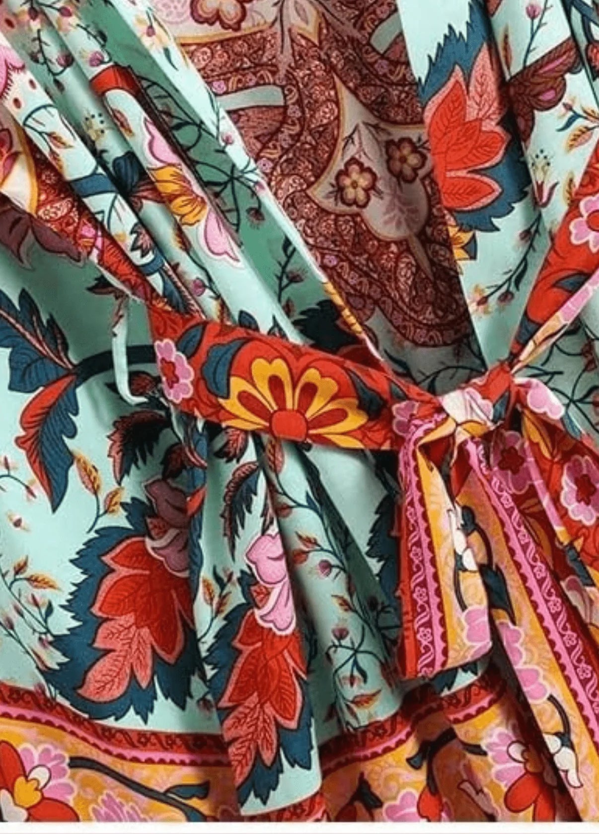 Short Kimono | Blue & Pink Floral